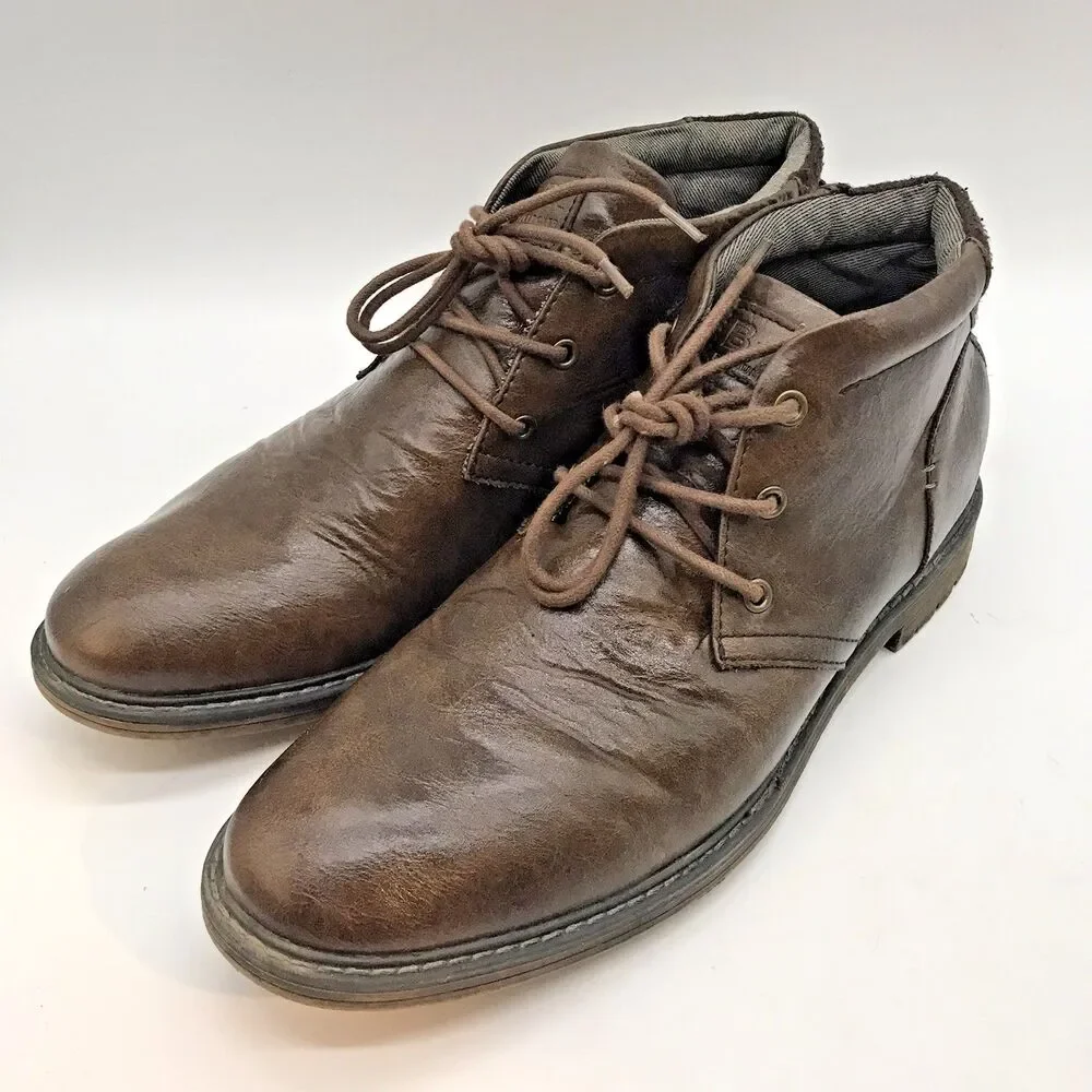 B-52 by Bullboxer Chukka Boots Men’s 11 Brown Leather Lined Lace Up Desert Shoes